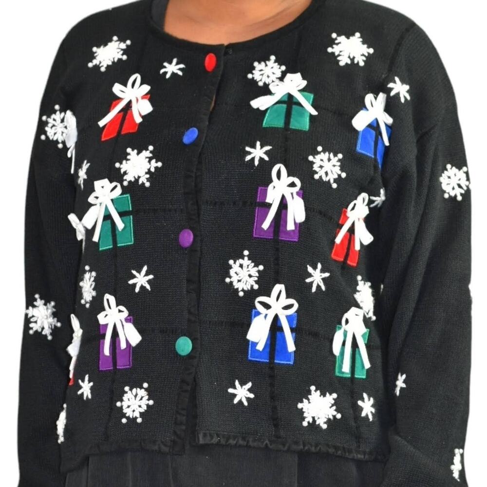 Vintage Christmas Jumper Dress Sweater Matching Set Corduroy Maxi Holiday Large